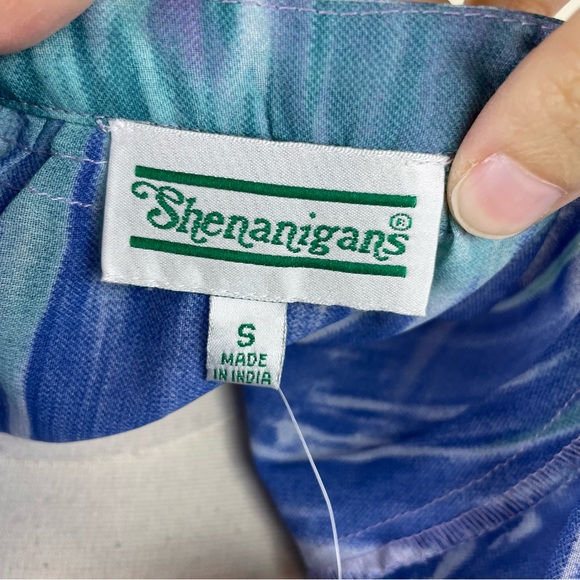 Shenanigans Blue Purple Green Stripe Ombre Long Sleeve Blouse Top New Women - Picture 2 of 7